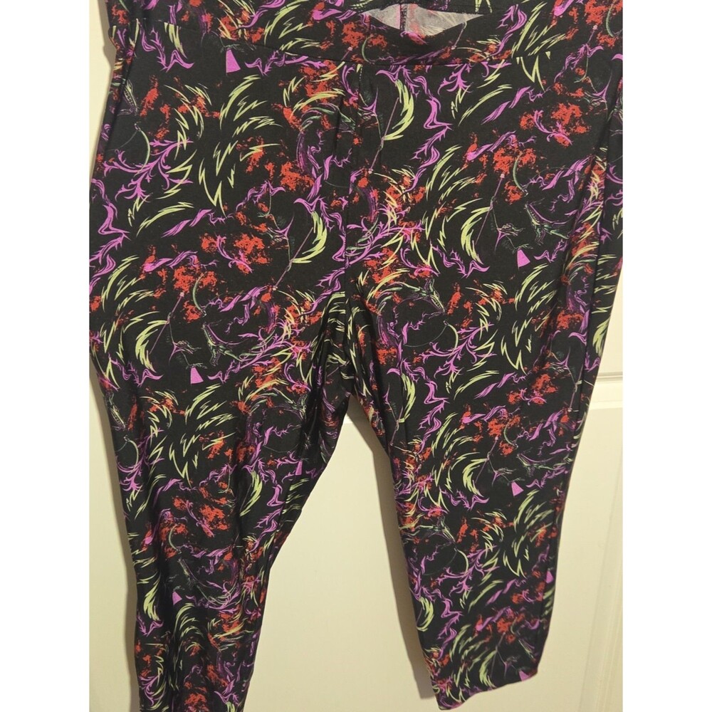 Torrid Disney Villains Leggings Womens Size 3 Plus Maleficent Neon Black